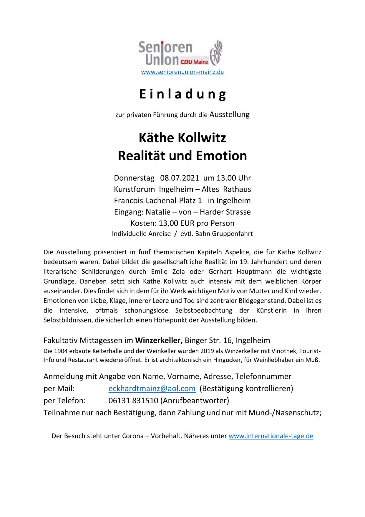 2021.07.08. Einladung Ingelheim Käthe Kollwitz 01